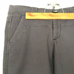 Anthropologie Twill Wide Leg Pants Sz8 Dark Grey